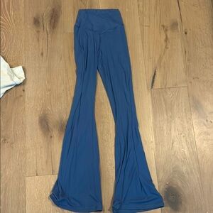 Crossover dusty blue flare leggings